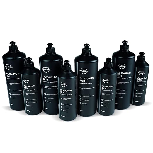 Nasiol CleaRub 305 Silicon Free Scratch Remover Heavy Cut Compound Polish, Rubbing Compound for Car Scratches, Polishing Compound, Car Detailing, Compound Car Scratch, 16 Fl oz.