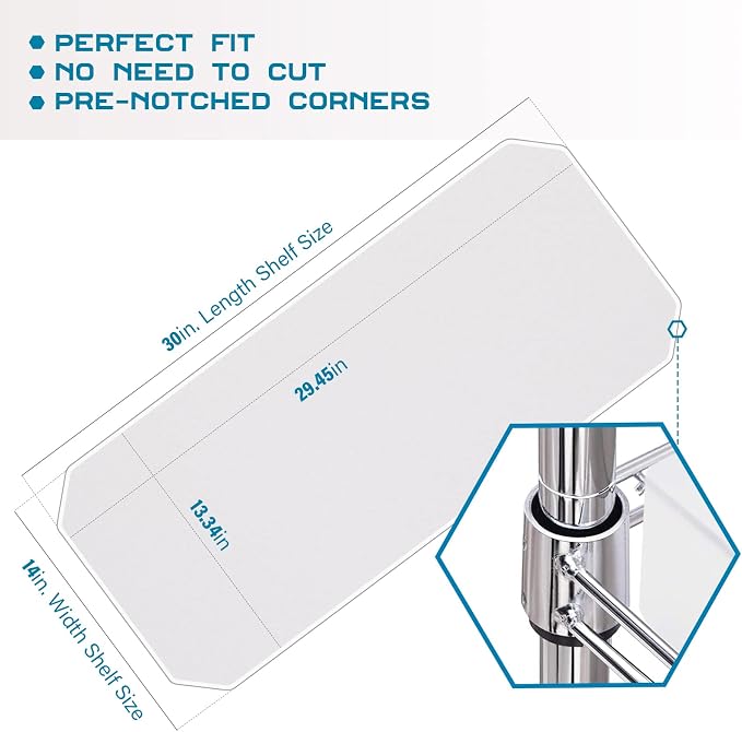 BRIAN & DANY Wire Shelf Liner 14" X 30", Heavy Duty Shelf Liners for Wire Shelving, Waterproof Protector Mats, Set of 5, Transparent