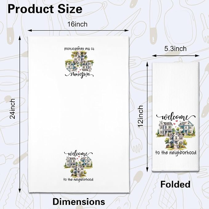 Neighbors by Chance Friends by Choice Kitchen Towels 2 Pack, Kitchen Towels Set for Housewarming, Housewarming Gifts for Homeowners Neighbor Friend, First Time Home Owner Gifts Ideas