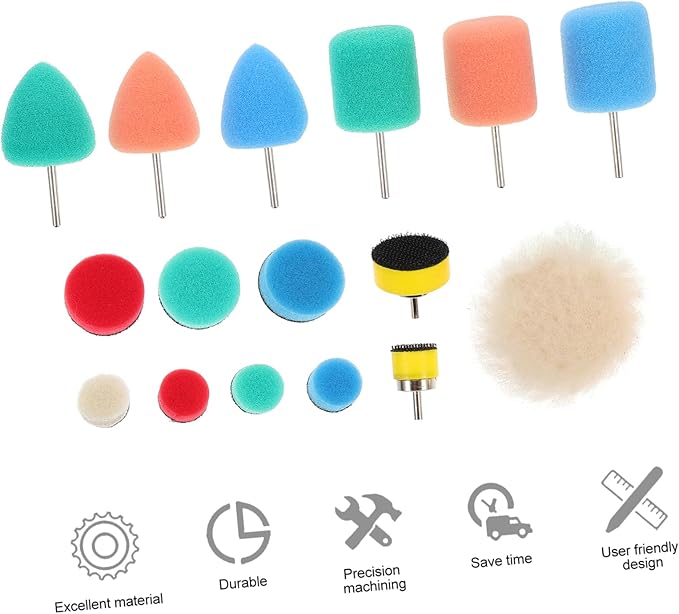 SOLUSTRE 32pcs Buffing for Car Polishing Auto Detailing Sponge Pads Kit for Waxing Cleaning and Polishing Paints for Areas and Furniture