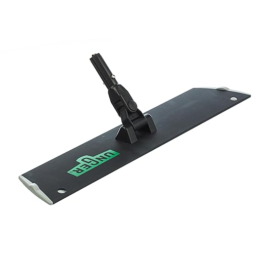 Unger Commercial Excella 18" Offset Starter Cleaning Kit - Ergonomic Floor Mop with Height Adjustable Pole and Refillable Dispensing Bottle - EFHC1