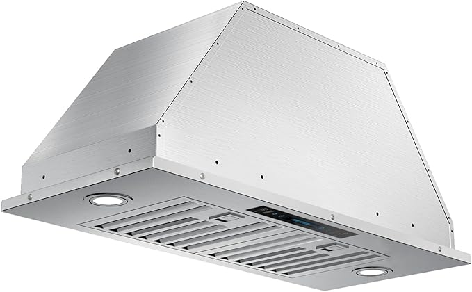 JOCO 30 Inch Range Hood Insert, 900 CFM Stainless Steel Built-In Kitchen Vent Hood, Convertible for Ducted or Ductless Installation, 4-Speed Gesture/Touch/Remote Control, Model B01-30G