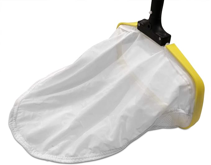 Pool Net - 14" Round, Yellow, Plastic, Polycarbonate Handle, Compact, Durable Construction, Telescopic Handle, Perfect for Pools, Spas, Jacuzzis, Ponds