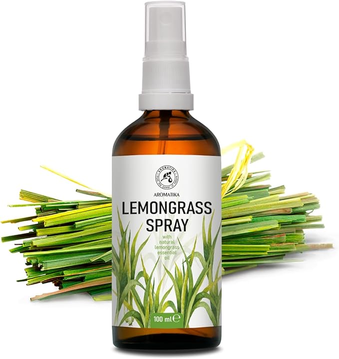 Lemongrass Aromatherapy Spray with Natural Lemongrass Essential Oil 3.4 Fl Oz - Room Mist - Air Freshener - Summer Scent - Great for Yoga - Pillow & Linen Spray - Relaxation