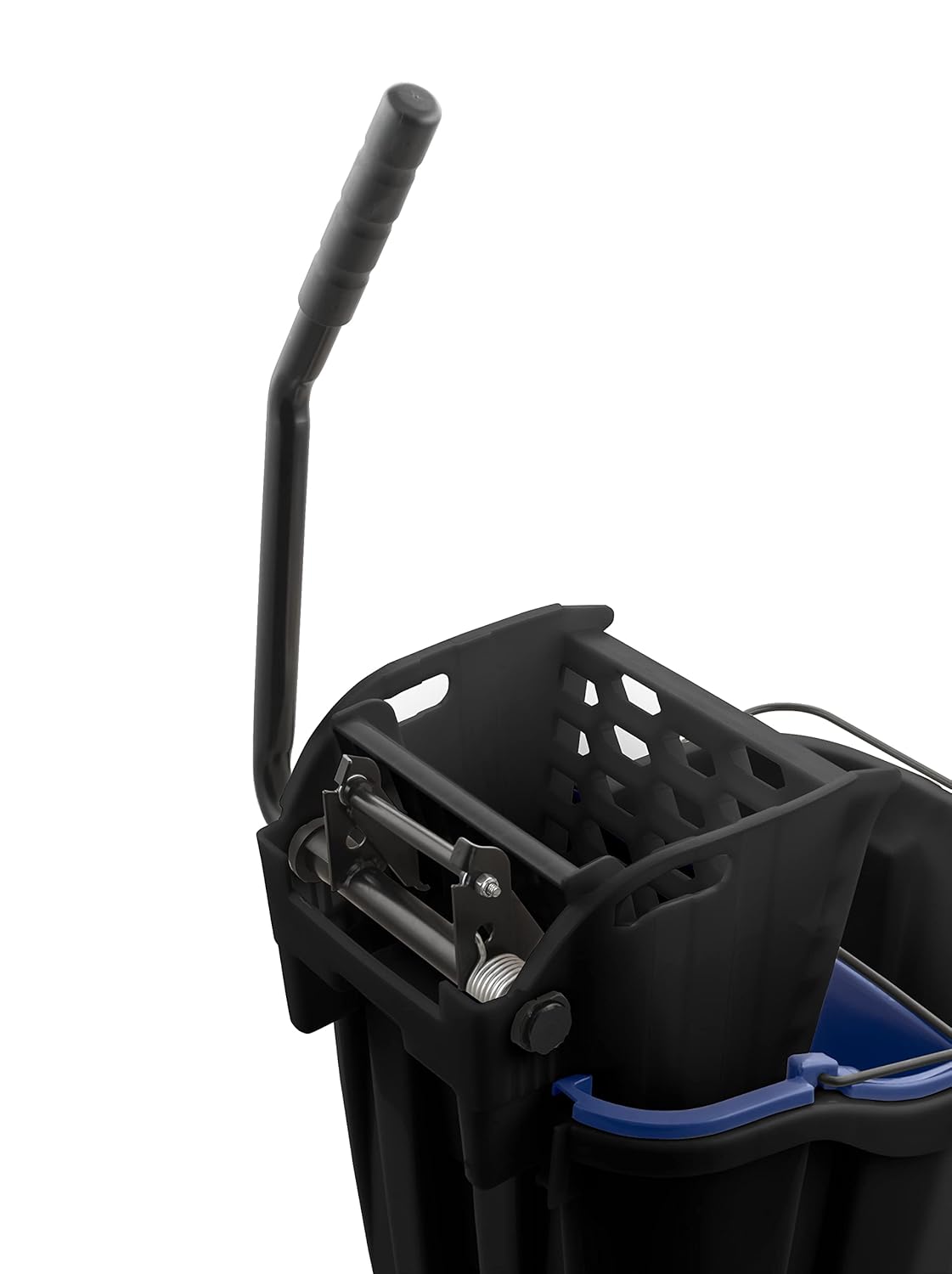 Carlisle FoodService Products Omnifit Mop Bucket with Side Press Wringer and Soiled Water Insert for Floor Cleaning, Kitchens, Restaurants, And Janitorial Use, Polypropylene (Pp), 35 Quarts, Black