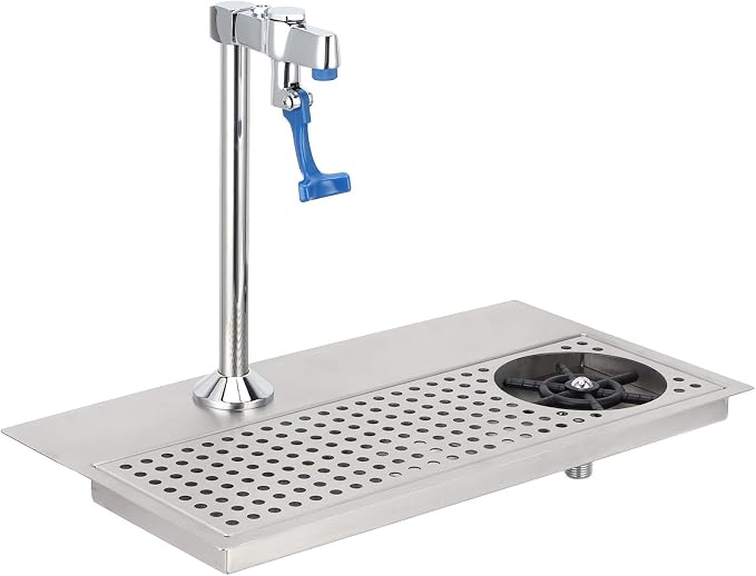 Topyond Glass Rinser, Commercial Stainless Steel Cup Washer with Multi-Angle Water Outlet, Pitcher Rinser for Bar, Restaurant, Cafe, Automatic Glass Cleaning, Push Type Faucet for Baristas