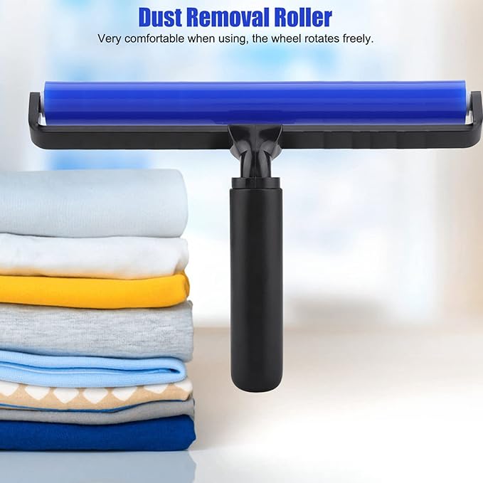Silicone Lint Roller, Dust Removal Roller,Sticky Lint Roller with Cover Reusable Washable Travel Dust Picker Cleaner Remover Brush Value Set for Clothes, Pet,Hair,Debris,Bedroom, Living Room, Office(1