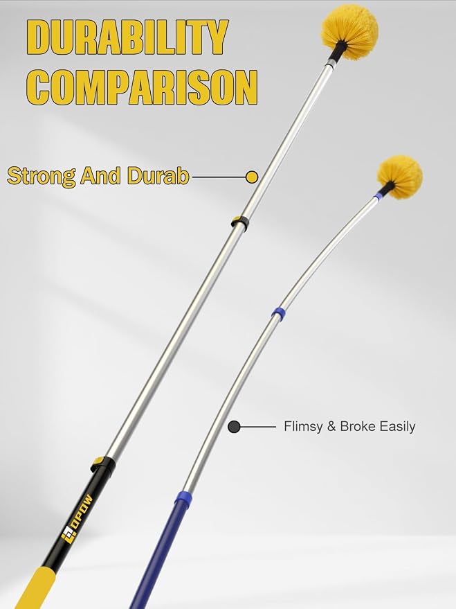 4.6-30ft Telescopic Extension Pole, Heavy-Duty Aluminum Paint Roller Extension Pole with Flip-Lock, Universal Thread, Multi-Purpose Extendable Pole for Professional & Commercial Use