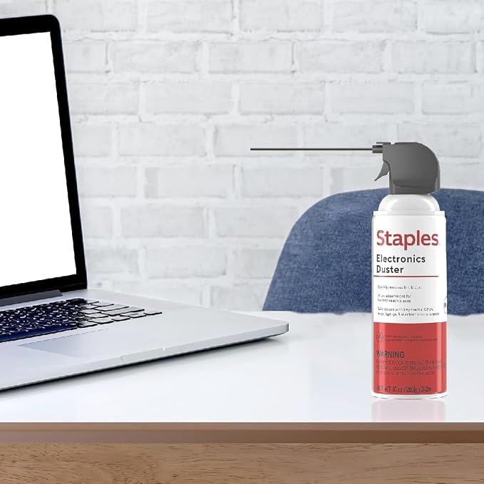 Staples Compressed Air Duster – 10 oz. Can for Electronics, Keyboards & Office Devices