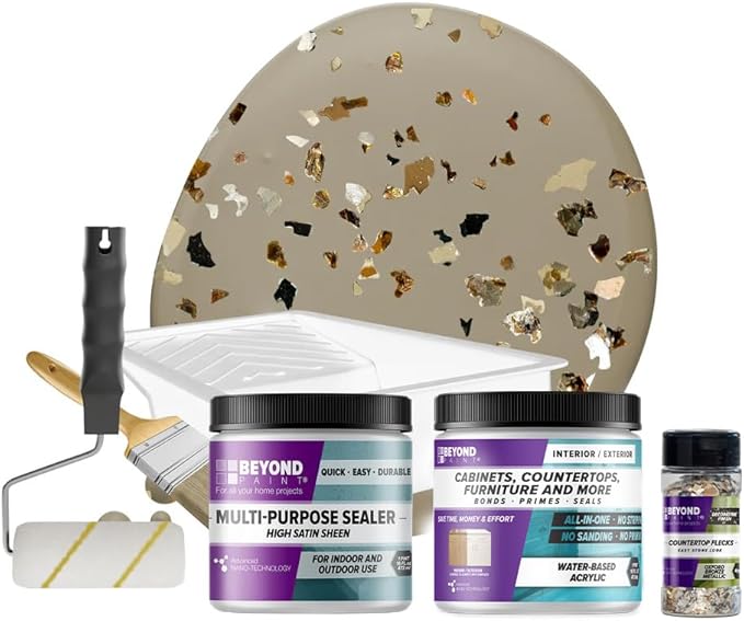 Beyond Paint Oxford Bronze Flecks Countertop Makeover Kit with Paint, Sealer, Flecks, and Tools for Countertops, Pebble