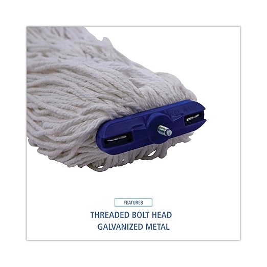 Boardwalk UNS 716R Cut-End Lie-Flat Wet Mop Head, Rayon, 16oz, White (Pack of 12)