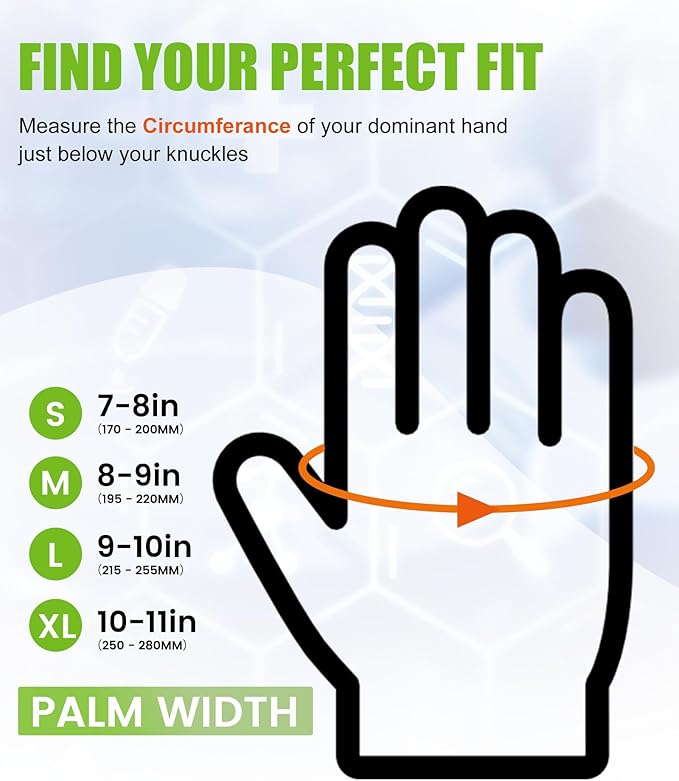 TREEGO 6 Mil Black Nitrile Gloves Large – Heavy Duty Disposable Latex & Powder Free, Chemical Resistant, Textured Grip for Industrial, Mechanic, Food Handling – 100 Count