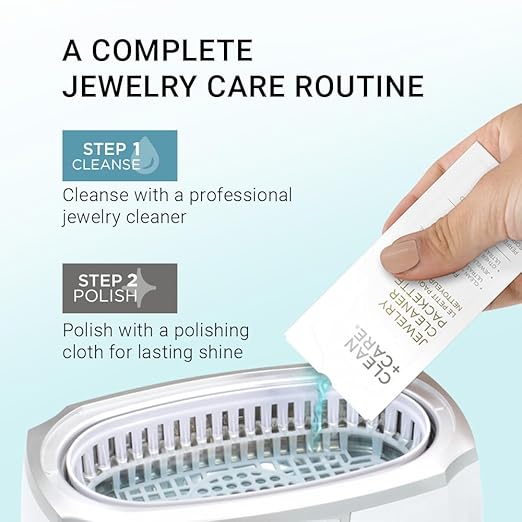 Professional Ultrasonic Cleaner Machine + Jewelry Cleaner Packettes 10 Pack