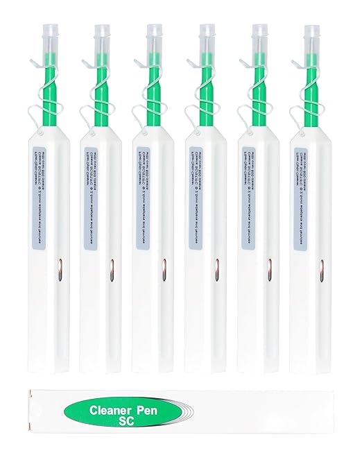 6PCS One Click Fiber Cleaner Pen, SC/FC/ST Fiber Optic Cleaning Pen, 2.5mm Ferrule Connectors Fiber Cleaner Over 800 Times with Added Protection Case