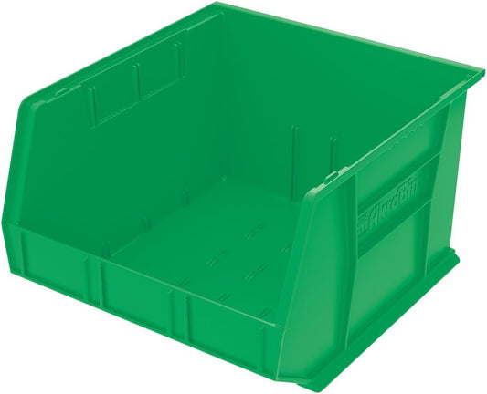 Akro-Mils 30270 AkroBins Plastic Storage Bins, Space-Saving Stackable Bins for Garage, Pantry, Craft Organization, 18-Inch x 16-Inch x 11-Inch, Green, 3-Pack