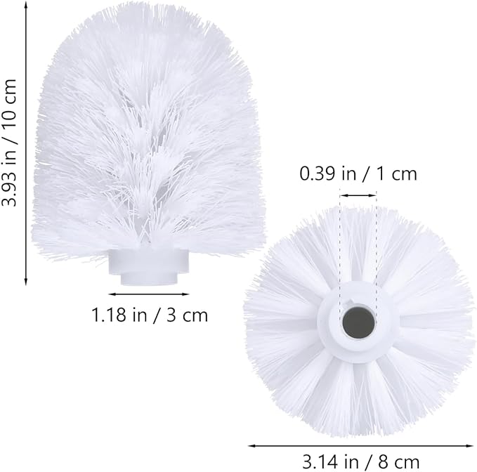 HOMSFOU 5Pcs Toilet Brush Replacement Heads - Universal Plastic Bowl Brush Heads with Dense Bristles, Spherical Design Bathroom Cleaning for Home, Hotel, Apartment
