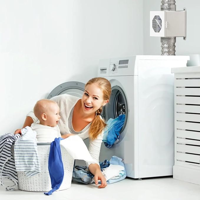 Dryer Duct Lint Trap, Metal Indoor Dryer Vent Box with 4inch 5FT Dryer Vent Hose, 2 Clamps, 2 Stainless Steel Mesh, Secondary Lint Trap for Electric Clothes Dryers -Complete Dryer Vent Cleaning System