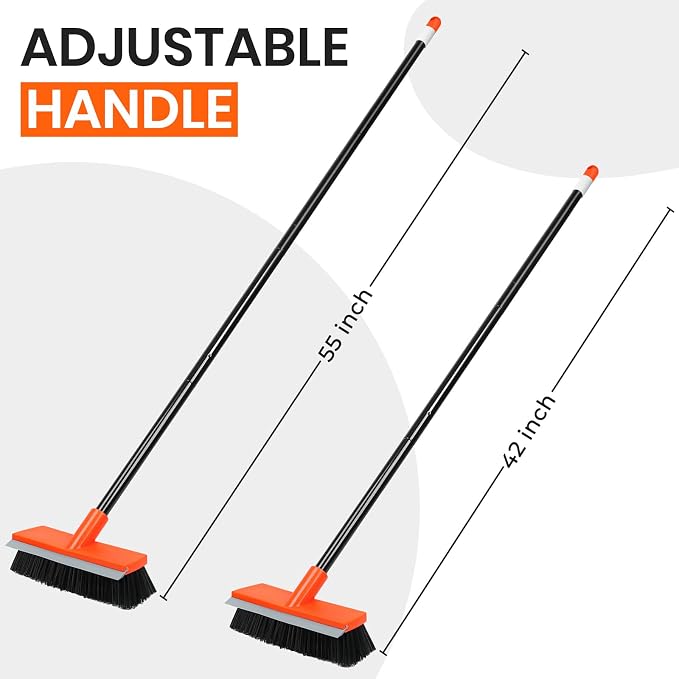 24 inches Push Broom and Small Deck Brush for Outdoor Floor Cleaning