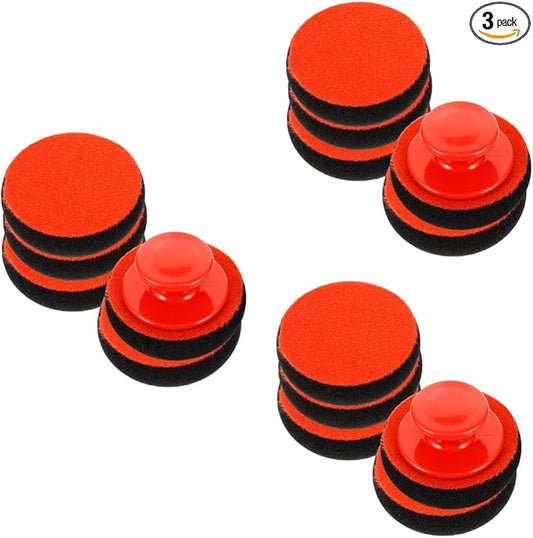 3sets Car Wax Applicator Pads Hot Cleaning Polishing Sponges Car Wax Sponge Detail Polishing Pads Multi-Surface Safe Versatile for Furniture Floors