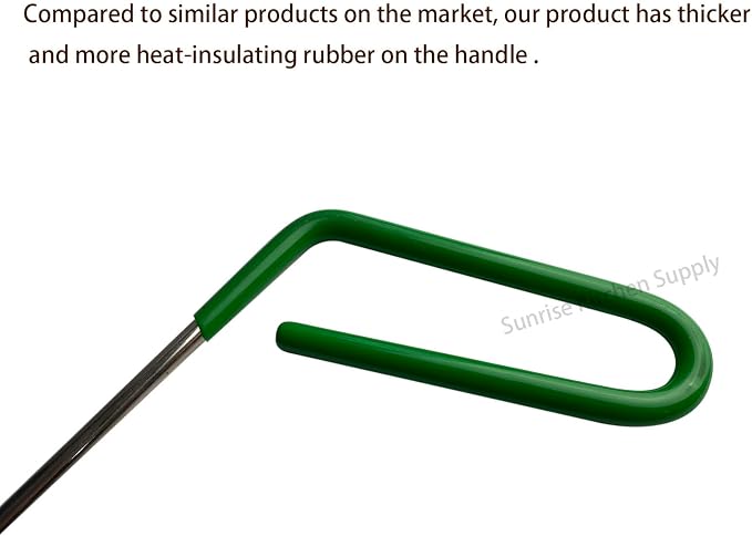 SUNRISE Fryer Brush with Long Handle (Stainless Steel, L, Double Brush, and Rubber Handle Cleaning Rod)