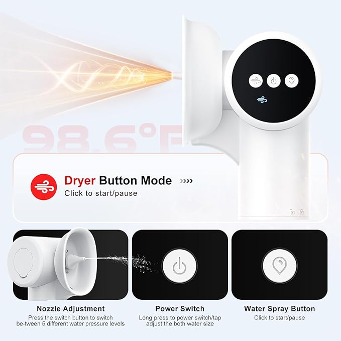 Upgraded Ear Wax Removal, Electric Ear Cleaner with Mild Drying, Safe & Gentle Automatic Ear Cleaner, Cleaning with Dual-Compartment Design, Electric Ear Wax Removal 5 Pressure Settings, IPX7, White
