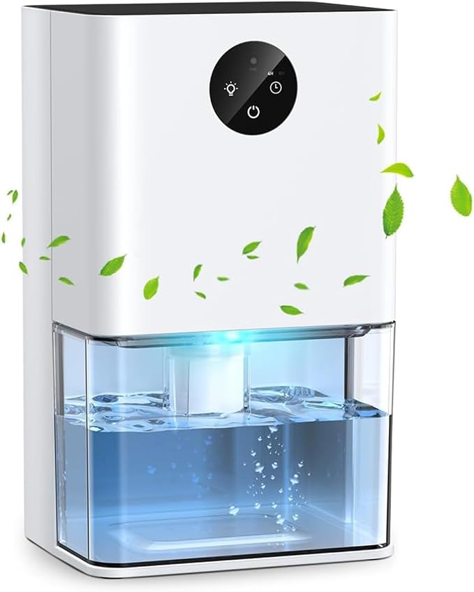 Dehumidifier, 1500ML (50 OZ) Small Dehumidifier for Home (300 Sq. Ft), Quiet with Auto Shut Off, Ideal for Bedroom Bathroom RV Closet