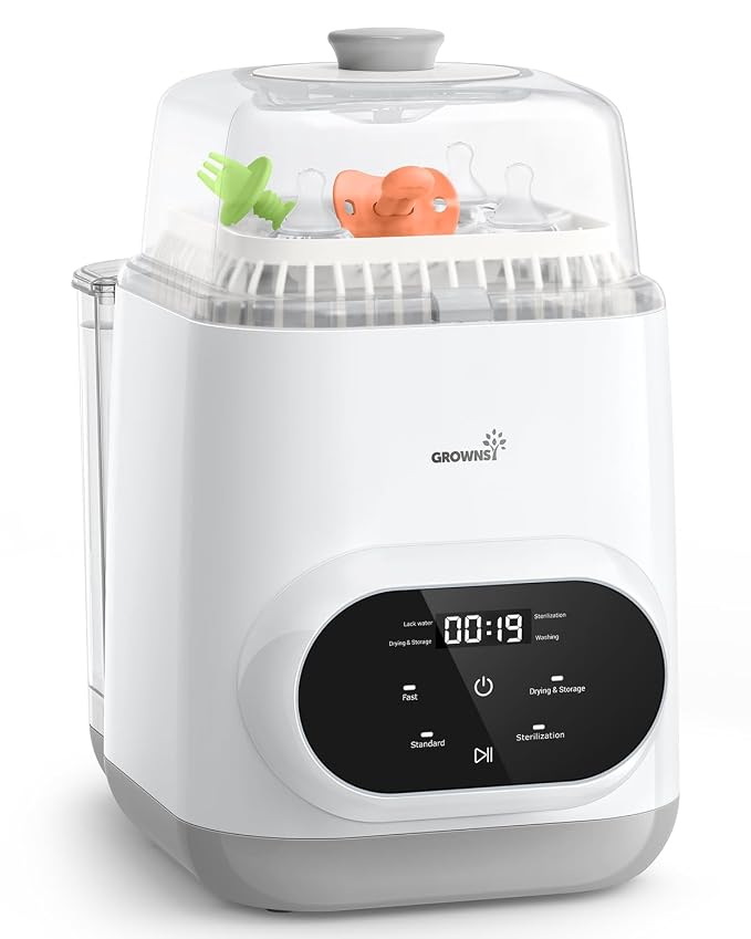 Grownsy EaseClean Bottle Washer Pro | All-in-One Bottle Washer and Sterilizer and Dryer | Baby Bottle Washer for Bottles, Pump Parts & Baby Essentials | Replaces Hand Washing