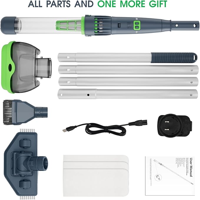 Rechargeable Pool & Spa Hot Tub Vacuum Cleaner - Dual Mode & Magnetic Drive System, 25µm Ultra Fine Mesh Filters for Hot Tub, Small Above Ground Pools - 70 Mins