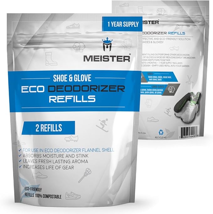 Meister 2 Refills (1 Year Supply) Shoe & Glove Eco Deodorizer - Powerful, Absorbs Stink, Leaves Fresh Scent