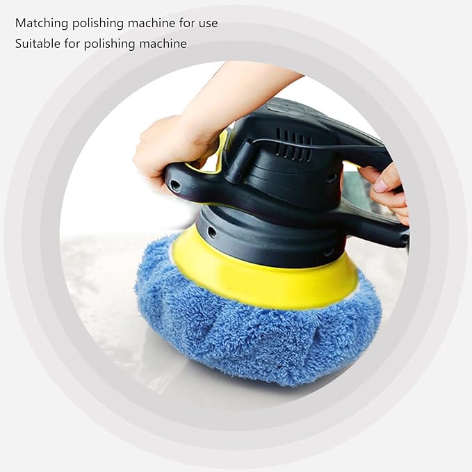 10Pcs Car Polishing Bonnet Buffing Pad Microfiber Woollen Buffing Pad for 9 to 10 inch car Polisher Wax Wash Buffer