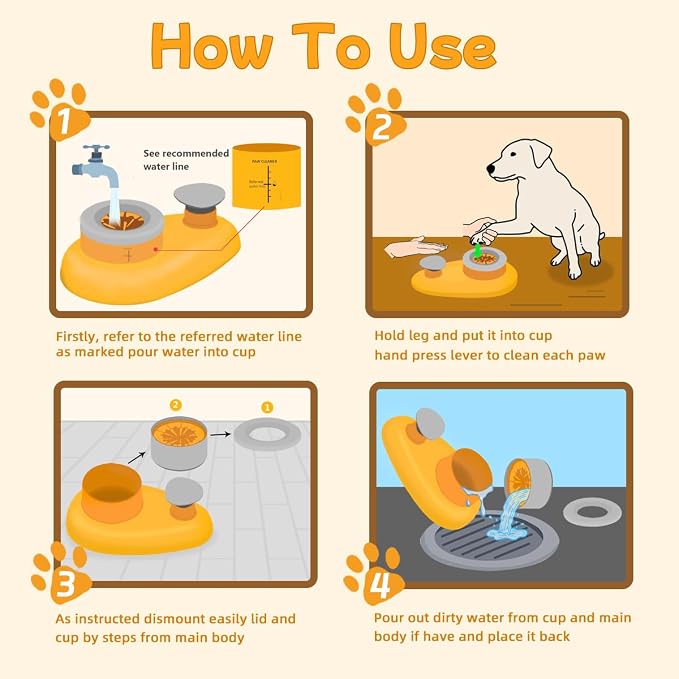 Mechanical Dog Paw Cleaner-Manual Spinning-Cup Washer (Medium-Large)
