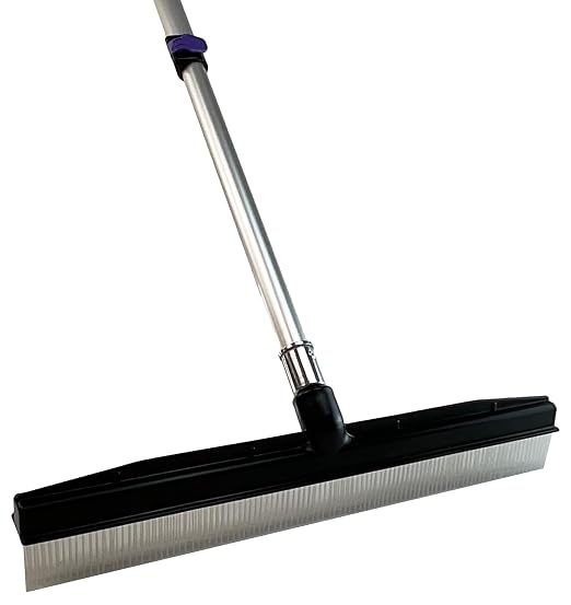 Room Groom PET Carpet Rake and Groomer with Telescoping 54" Adjustable Handle, Rugs, and Artificial Turf, Purple Grip, Black/Purple, (Pack of 2)