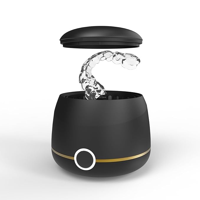 Dental Ultrasonic Retainer Cleaner Pod: Nicwell Morning Cleaning Silent Operation - Stain-Free Confidence for Married Women 200ml Tank