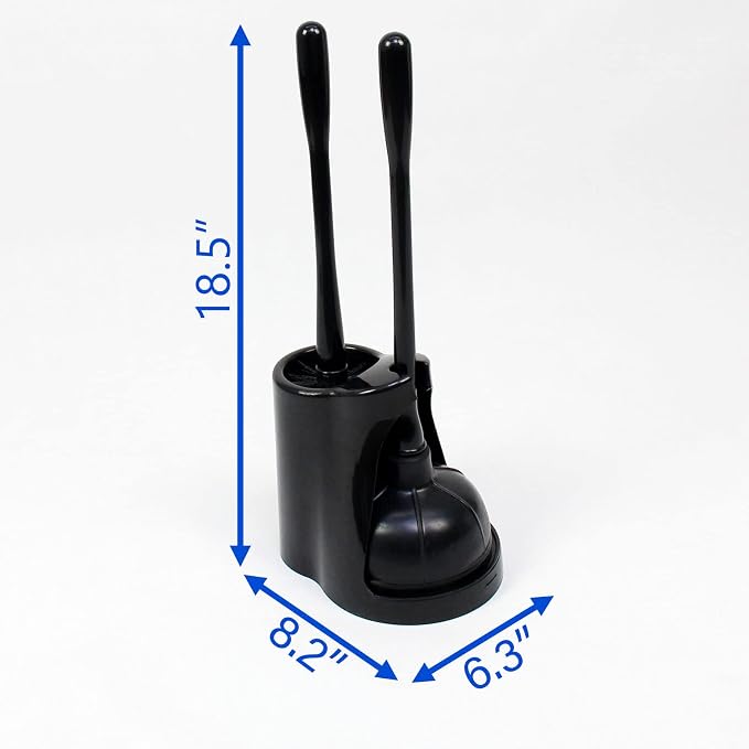 Casaphoria Toilet Plunger and Bowl Brush Combo for Bathroom Cleaning,Bathroom Accessories, Dark Black
