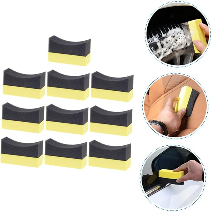 40pcs Car Cleaning Sponge Tire Dressing Pads Reusable Wax Applicators for Car Wash Soft Non-Scratch Sponges for Windshield Dashboard Cleaning