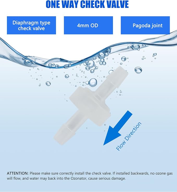 Ozone Generator with Air Stones for Cold Plunge and Hot Tubs, 1000mg/h Portable SPA Ozonator, High Output Multipurpose Ozone Machine(Include Check Valve and Y-Tee)