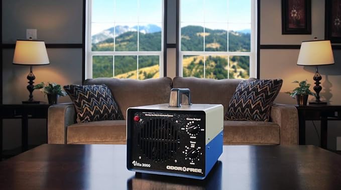 OdorFree Villa 3000 Ozone Generator for Eliminating Odors, permanently removing Tobacco, Pet and Musty Odors at their Source - Easily Treats Up To 3000 Sq Ft