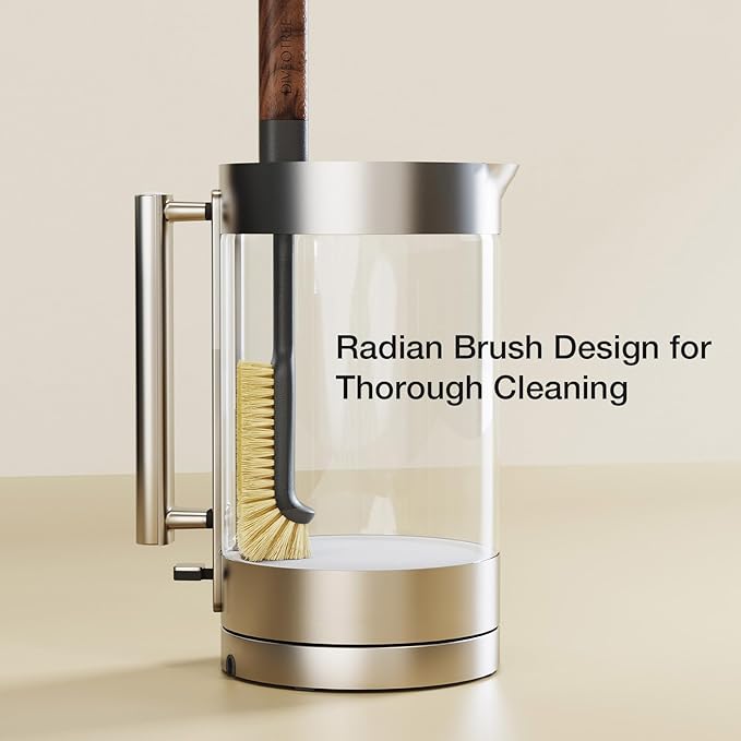 Cleaning Brush, Diveotree Hard Bristle Brush for Deep Cleaning Grout, Sink, Cup, Teapot, Bottle, Blender, Multi-Purpose Brush wih Long Handle for Kitchen (Black)