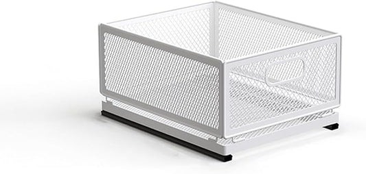 Pull Out Cabinet Organizer, Slide Out Drawers Fixed with Adhesive Nano Film, Pantry Shelves Sliding Drawer Storage Organization for Kitchen/Bathroom/Bedroom (11.8*9.4*6.1inch/30*24*15.5cm)