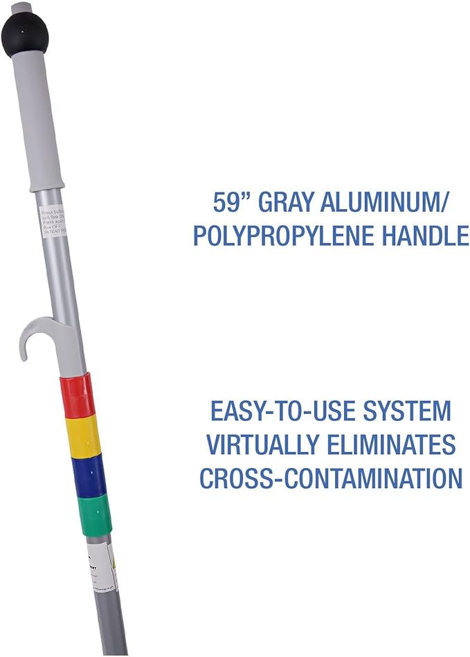 Boardwalk Bucketless Microfiber Mop System, 5 x 18 Blue Microfiber Head, 59" Gray Aluminum/Polypropylene Handle