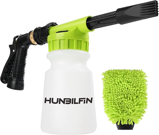 Car Wash Foam Gun + Microfiber Cleaning Mitt - Foam Pot Garden Hoses - Car Wash - Men's Car Accessories - Foam Blaster - Spray Foam Gun Cleaner - Car Foam Sprayer