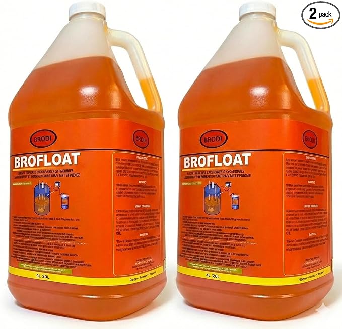 Brodi BroFloat Sump Pit Deodorizer & Degreaser, Industrial-Strength, Floating Protective Layer, Stops Odors & Dissolves Grease, Freeze-Proof, Concrete & Steel Safe, Pack of 2