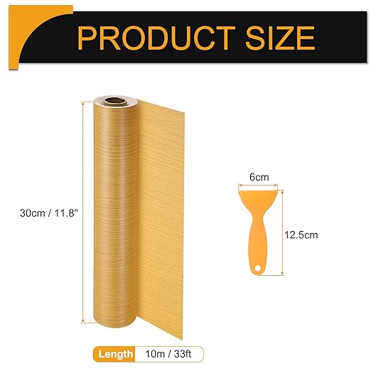 HARFINGTON Wood Grain Repair Tape 11.8 Inch x 33ft Self Adhesive Repair Patch Tape Simulated Wooden Floor Tapes with Plastic Scraper for Tables Doors Windows Furniture, Oak