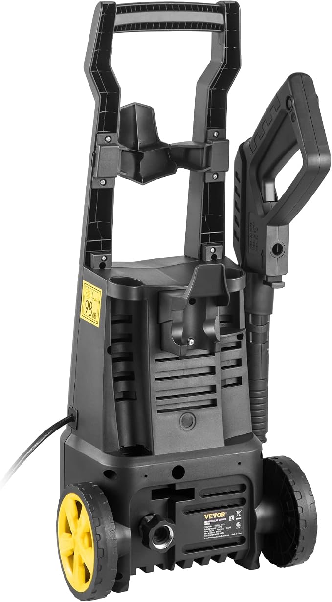 VEVOR Electric Power Washer, 2000 PSI 1.65 GPM, Portable Cleaner with 20ft Hose, Foam Cannon & 4 Nozzles for Cars, Patios, Fences - ETL Listed