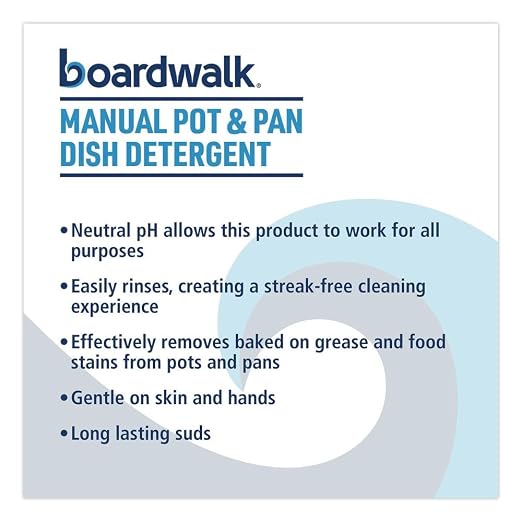 Boardwalk Commercial Liquid Dish Soap, 5 Gallon Pail, Fresh Scent, Grease Cutting, Mild on Hands, Neutral pH, Long Lasting Suds, Made in the USA