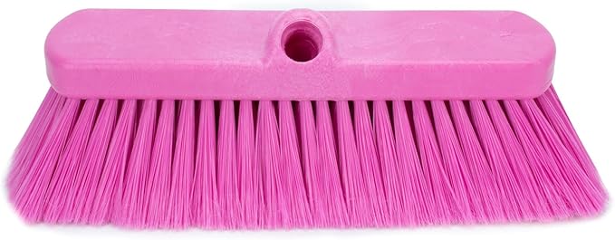 SPARTA 41278EC26 Flo-Thru Plastic Wall Scrub Brush, Equipment Brush With Soft Nylex Bristles For Industrial Kitchens, Hospitals, Commercial Cleaning, 4 Inches, Pink