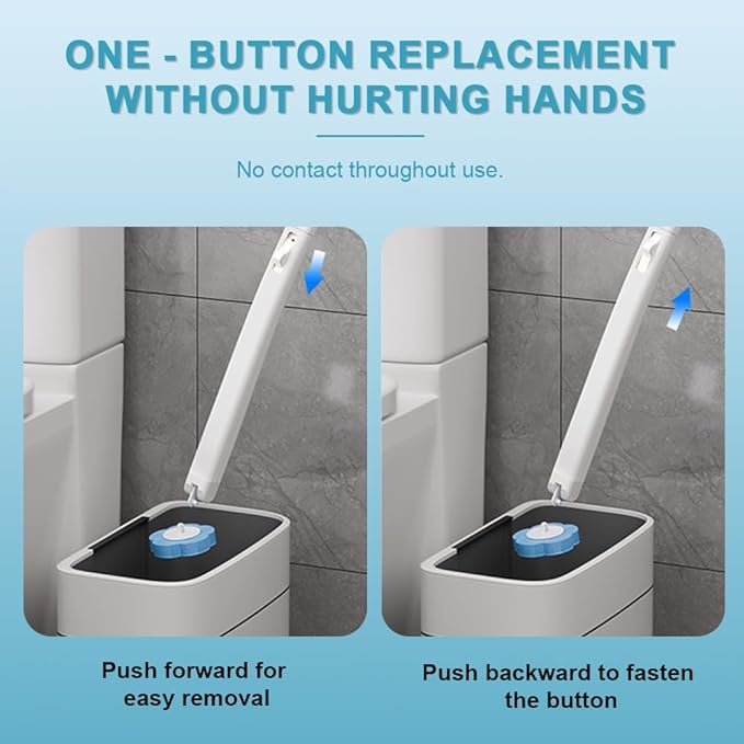 Disposable Toilet Brush Toilet Bowl Cleaner,Toilet Cleaning Supplies,Toilet Bowl Brush,Toilet Cleaner Brush,Toilet Brush with Holder,48 Refills for Cleaning and Hygienic (White Starter Kit)