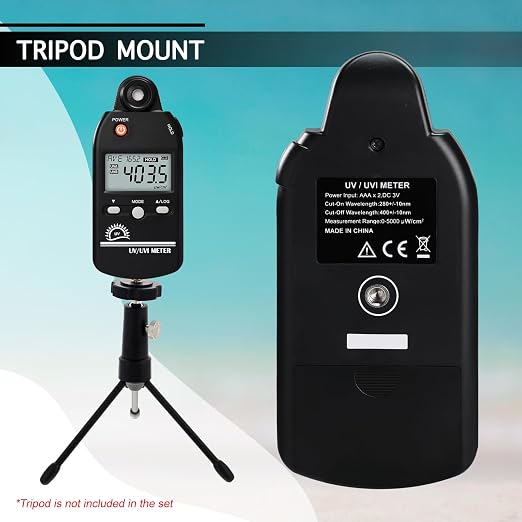UV Meter Digital UVB Meter, 280-400 nm UV Index Meter with UV and UVI Switchable, 0-5000 μW/cm² Measuring Range UV Detector with 100 Groups Data Record, UV Index Meter for Reptiles, etc.