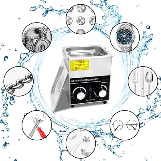 Commercial Ultrasonic Cleaner with Knob, 2L Professional Ultrasonic Cleaner, 40kHz with Heater and Timer for Tools, Jewelry, Watches, Glasses, Dentures, and Small Metal Parts