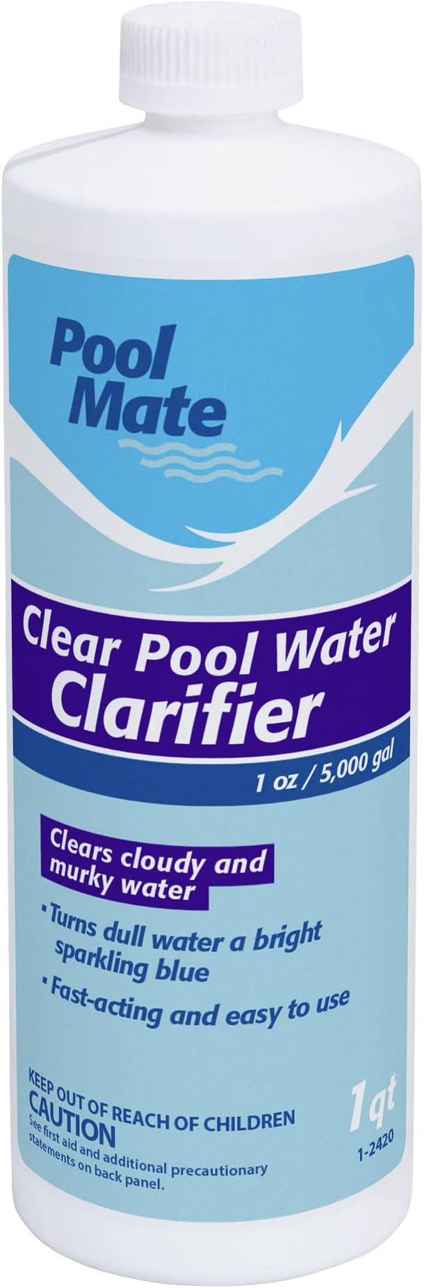 Pool Mate 1-Quart Premium Clear Pool Water Clarifier, Made in USA